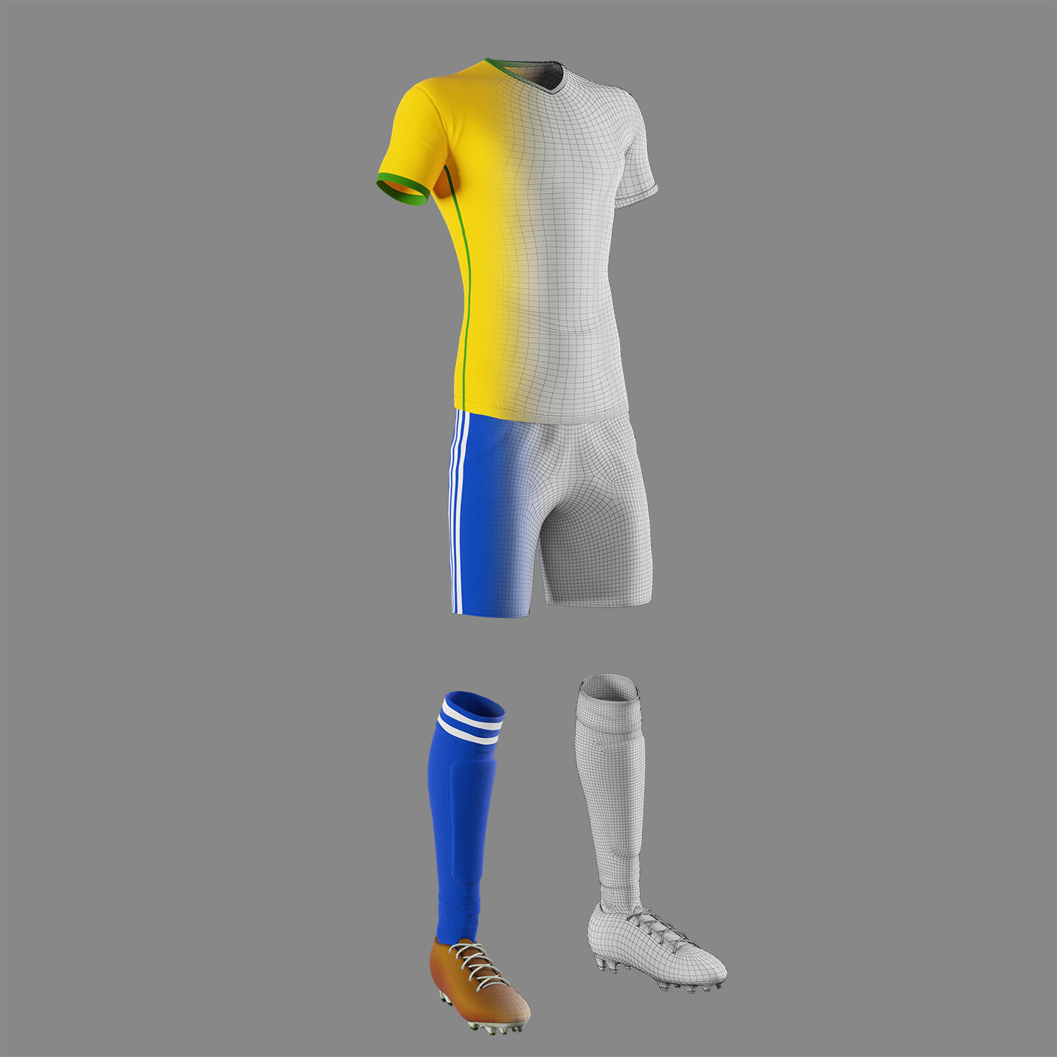Soccer Uniform 3D model_11
