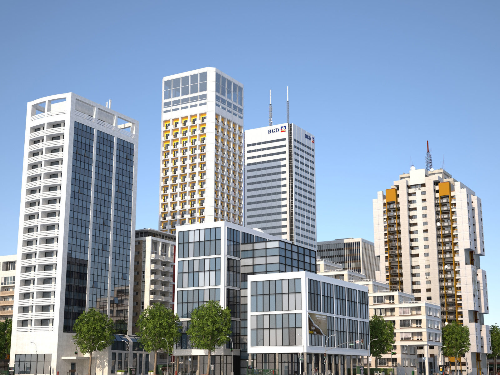 White City XL Low-poly 3D model_43