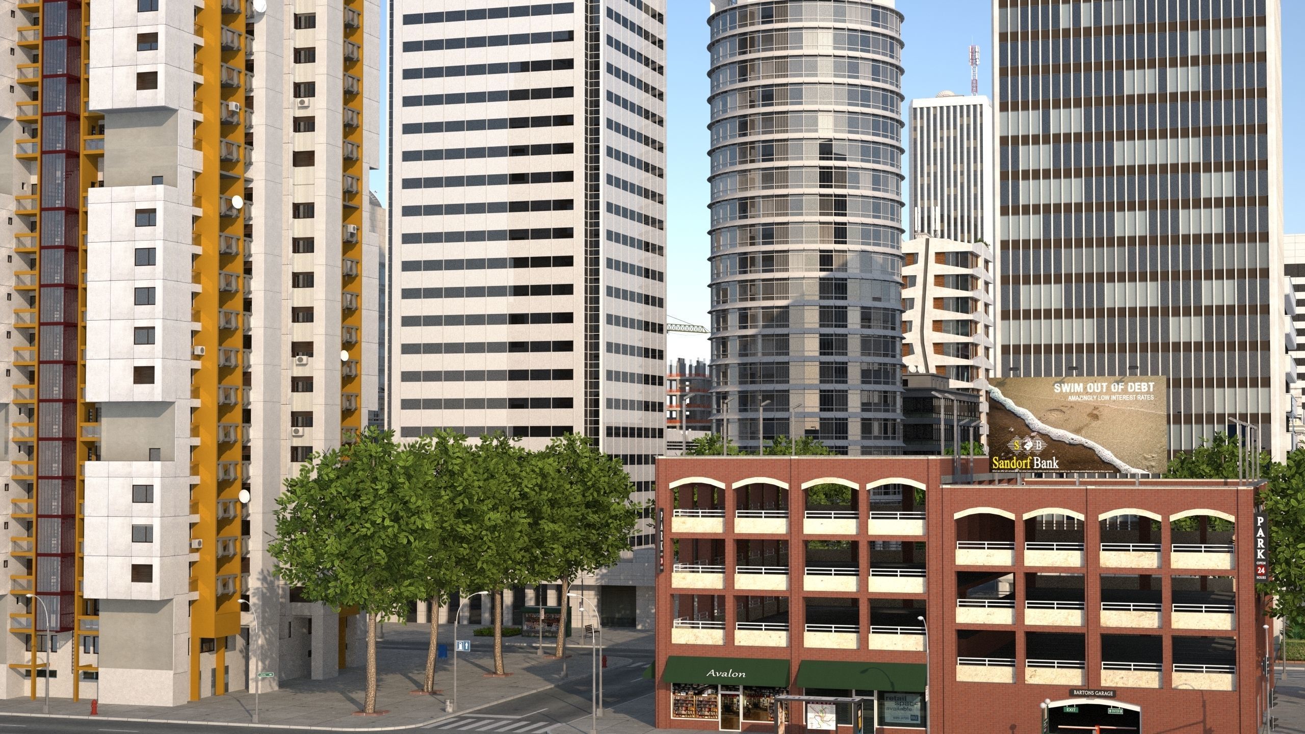 White City XL Low-poly 3D model_19