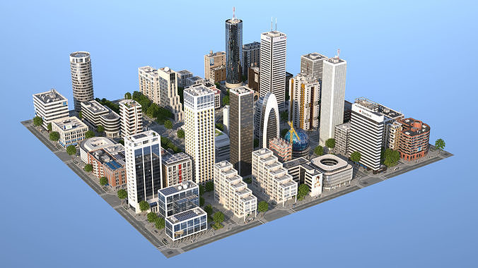 White City XL Low-poly 3D model 3