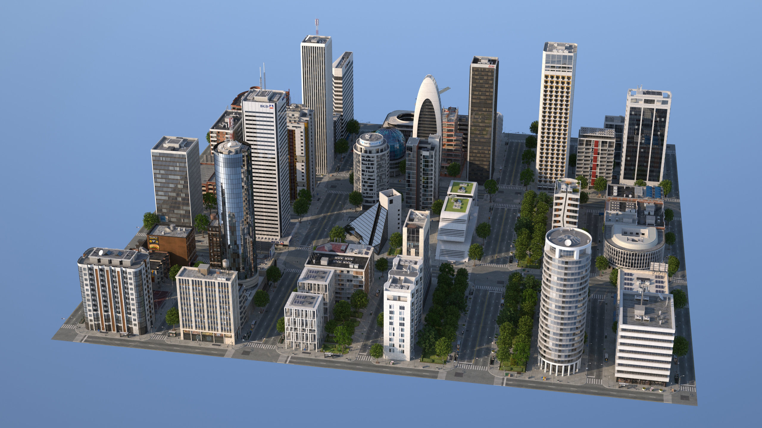 White City XL Low-poly 3D model_23