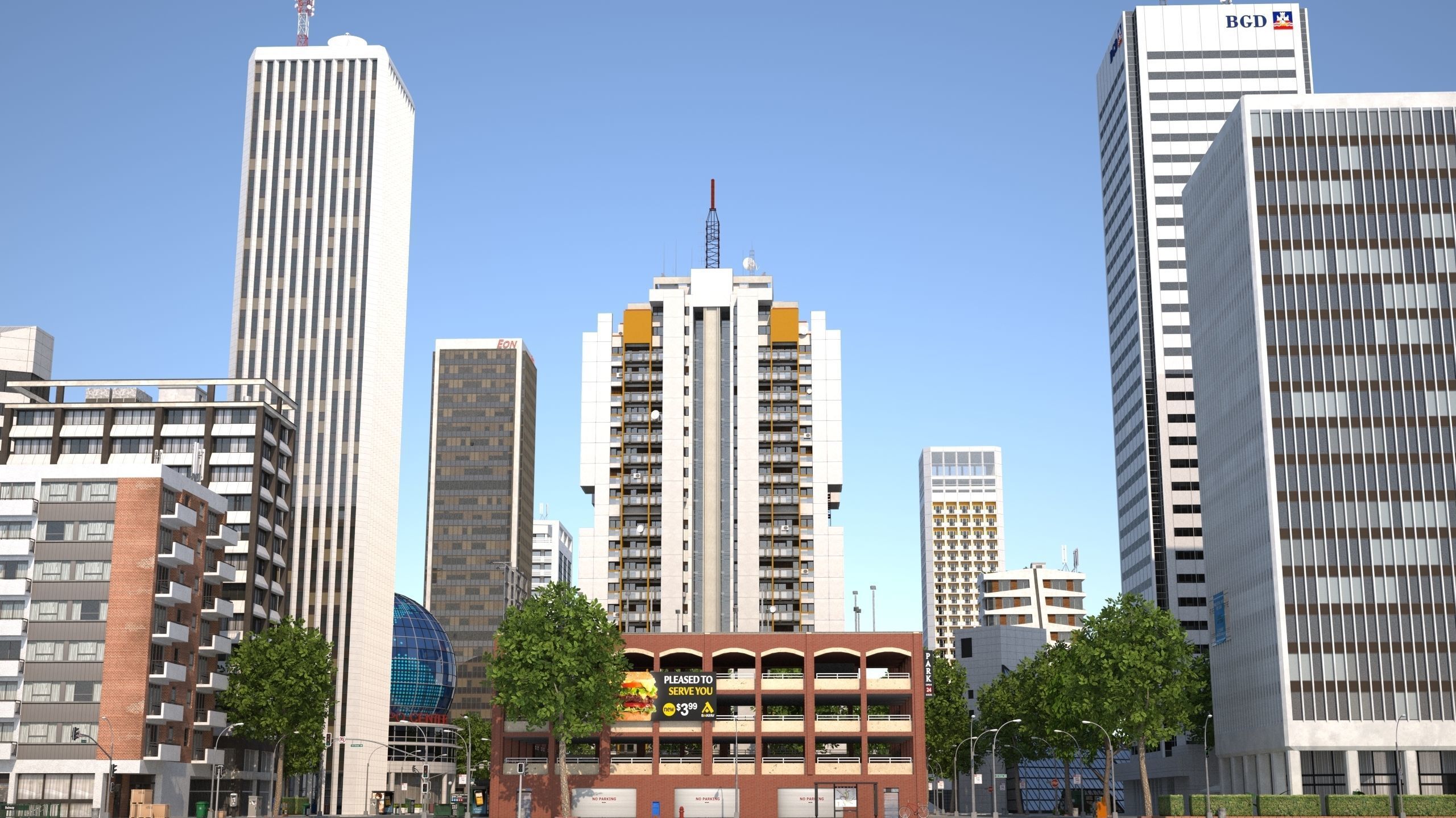 White City XL Low-poly 3D model_3