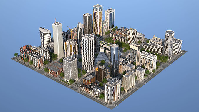 White City XL Low-poly 3D model 2