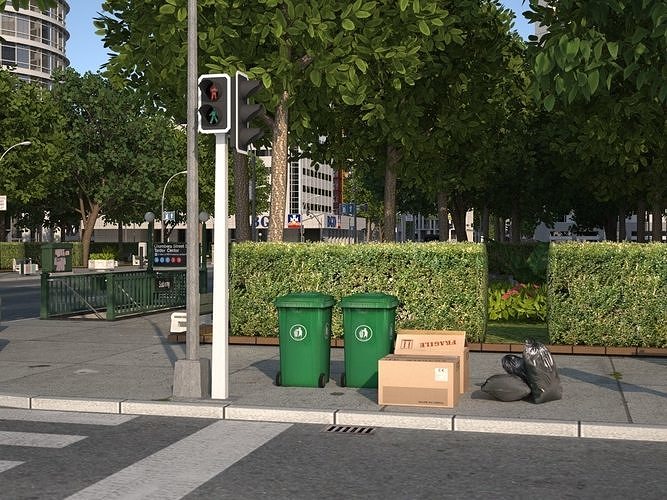 White City XL Low-poly 3D model 6