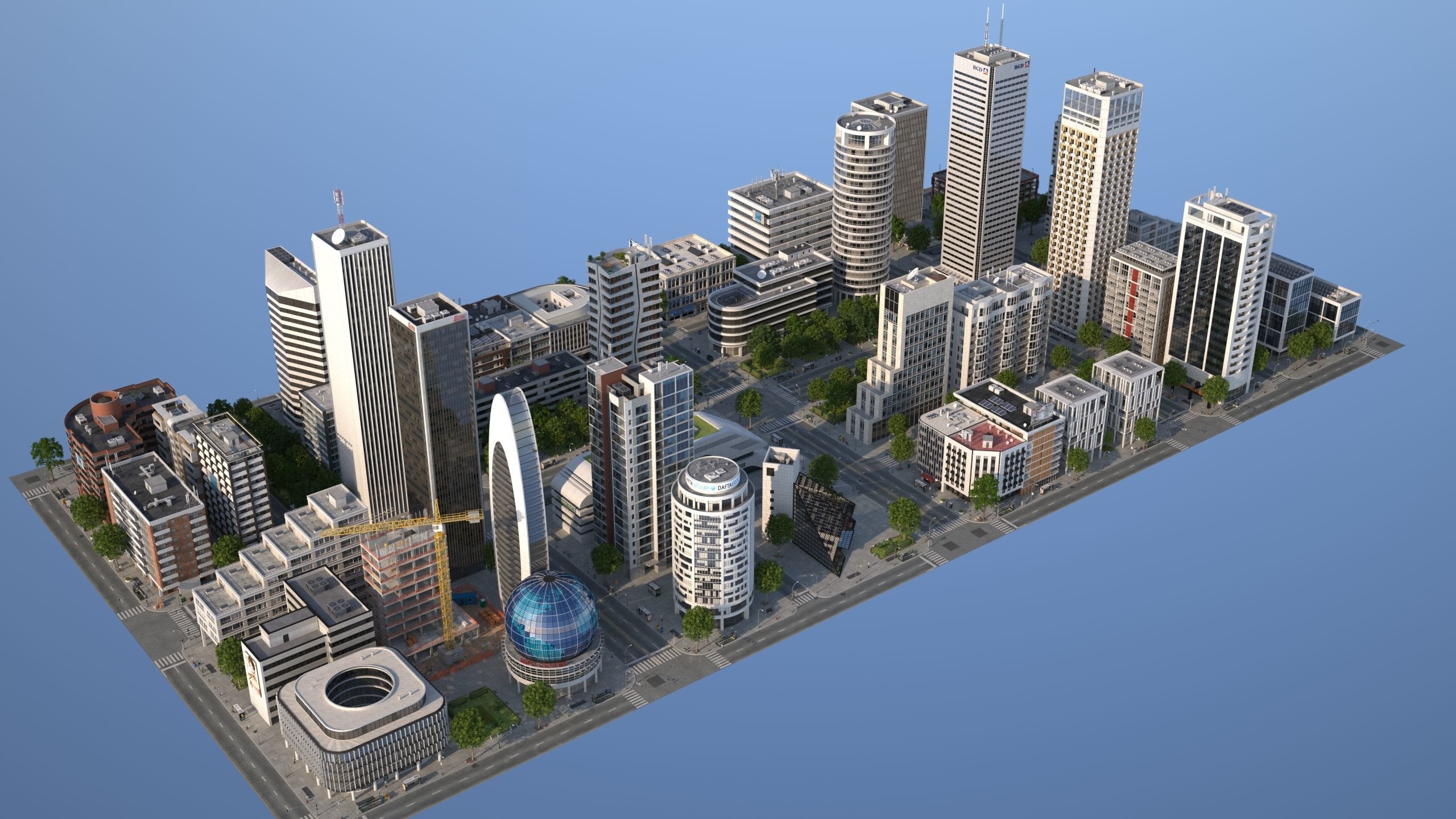 White City XL Low-poly 3D model_7