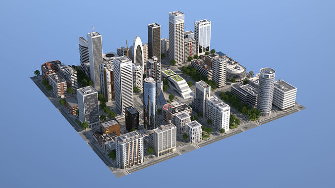 White City XL Low-poly 3D model 5