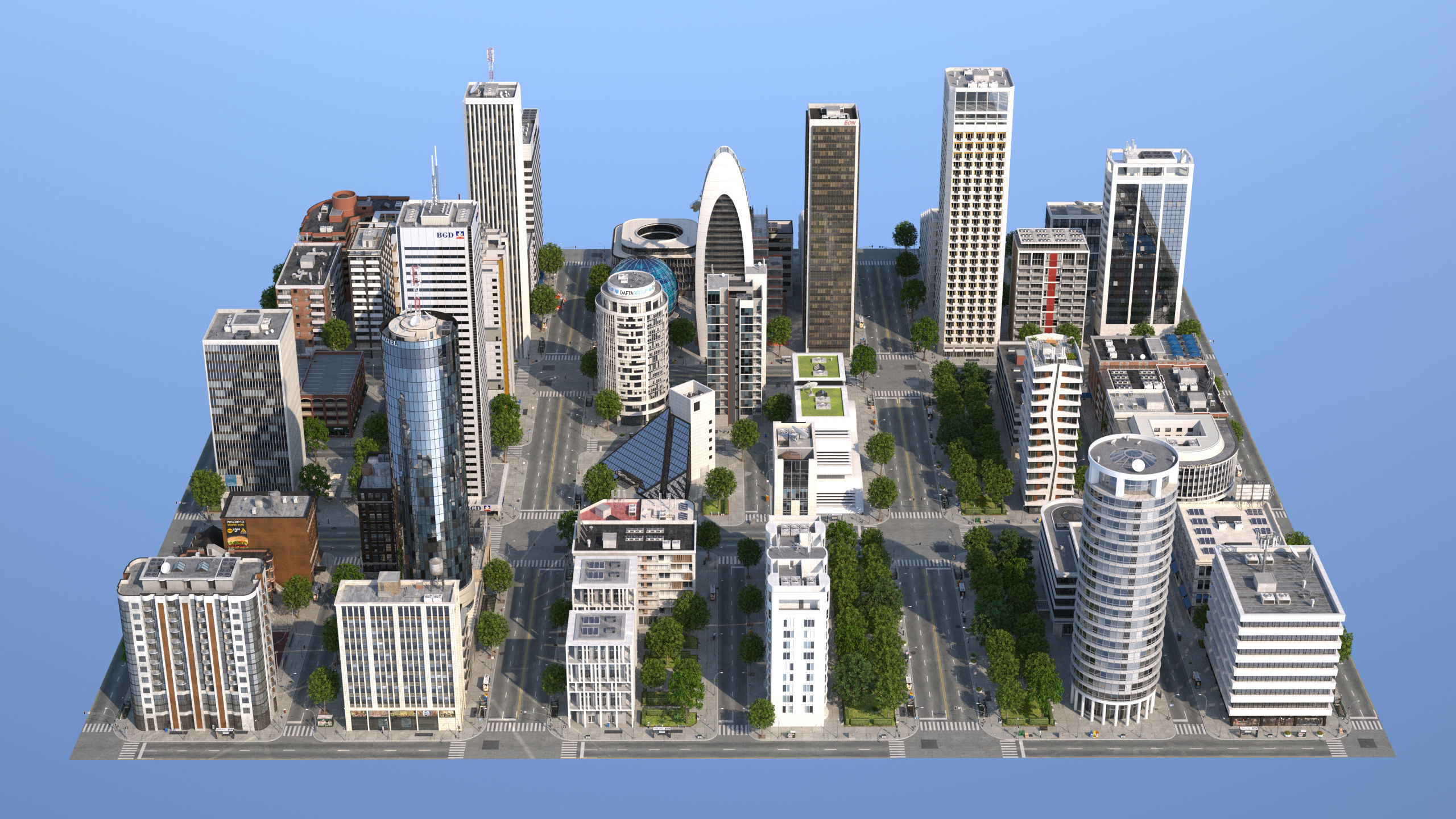 White City XL Low-poly 3D model_28