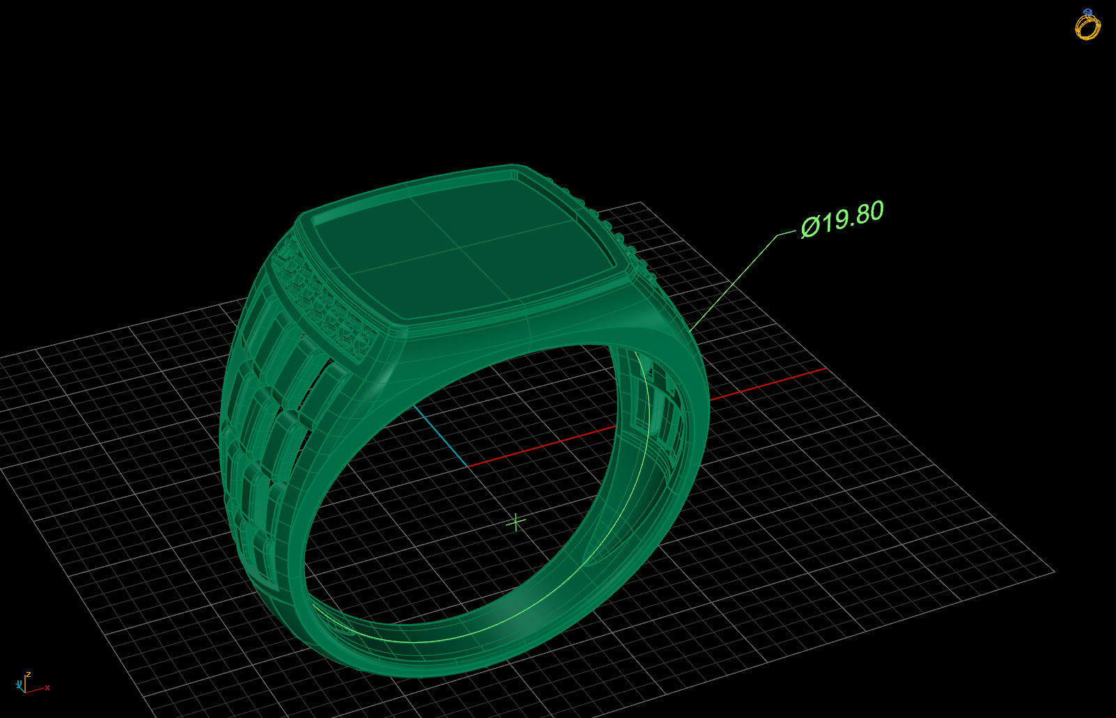 men ring 3D print model_7