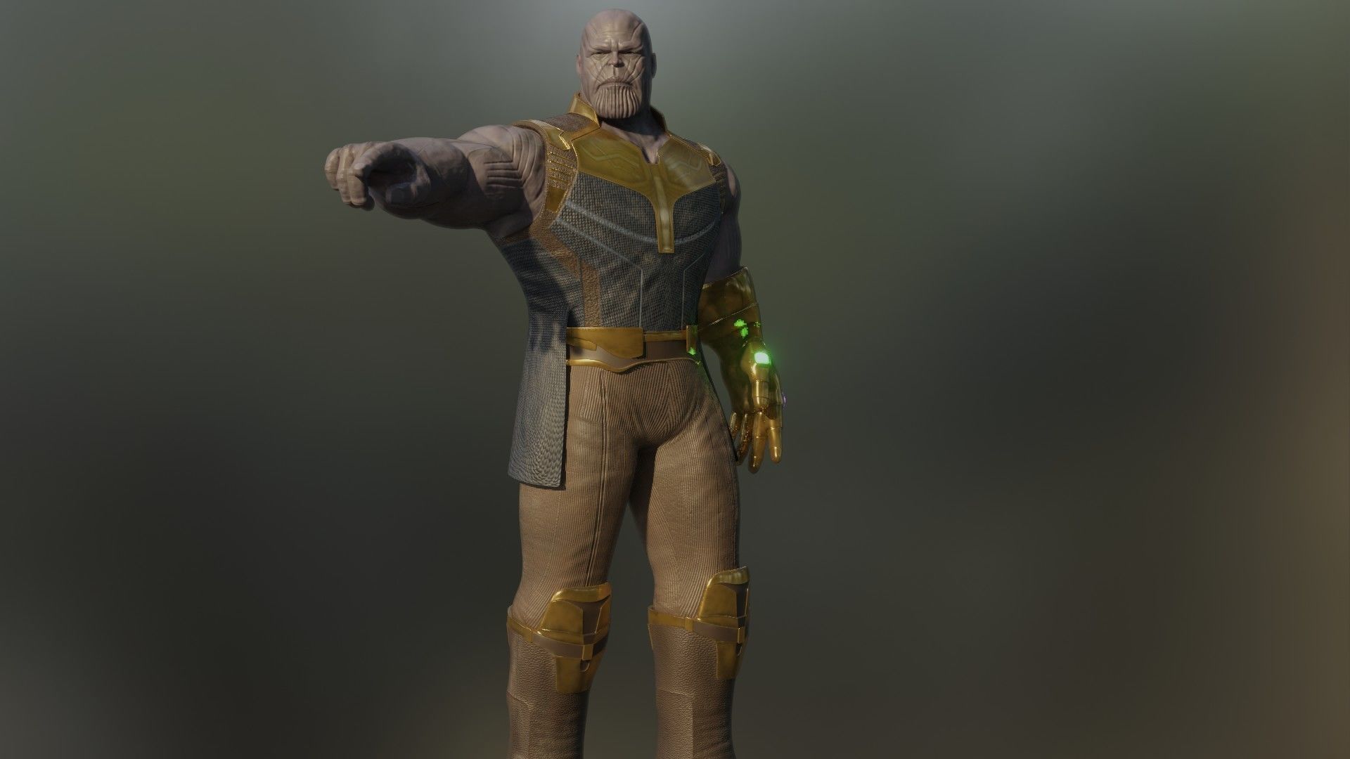 Thanos Rigged Low-poly 3D model_6