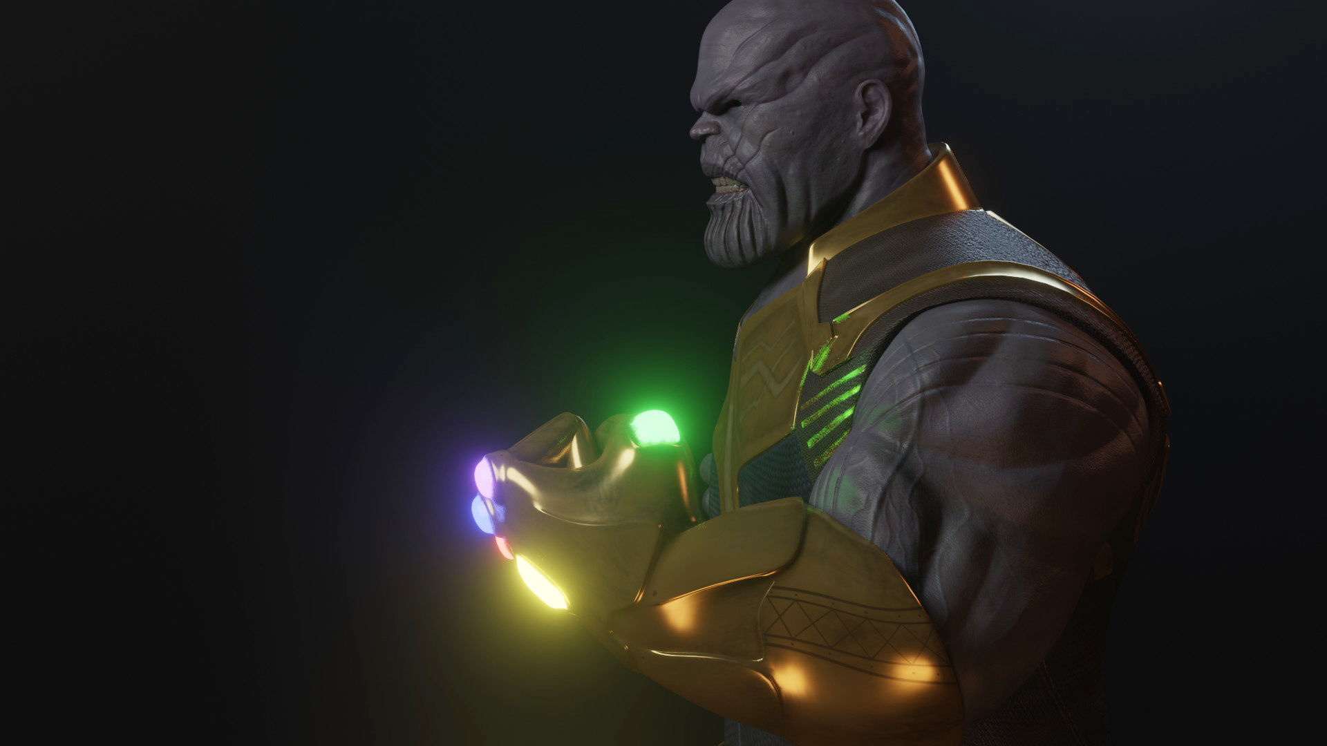 Thanos Rigged Low-poly 3D model_16