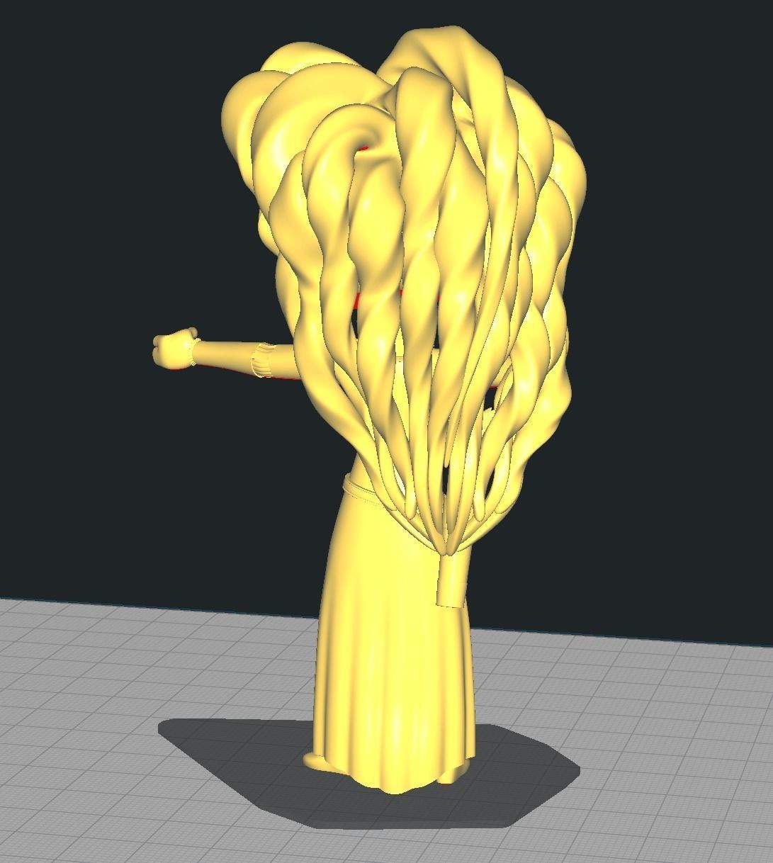 Merida girl in dress 3D print model_1