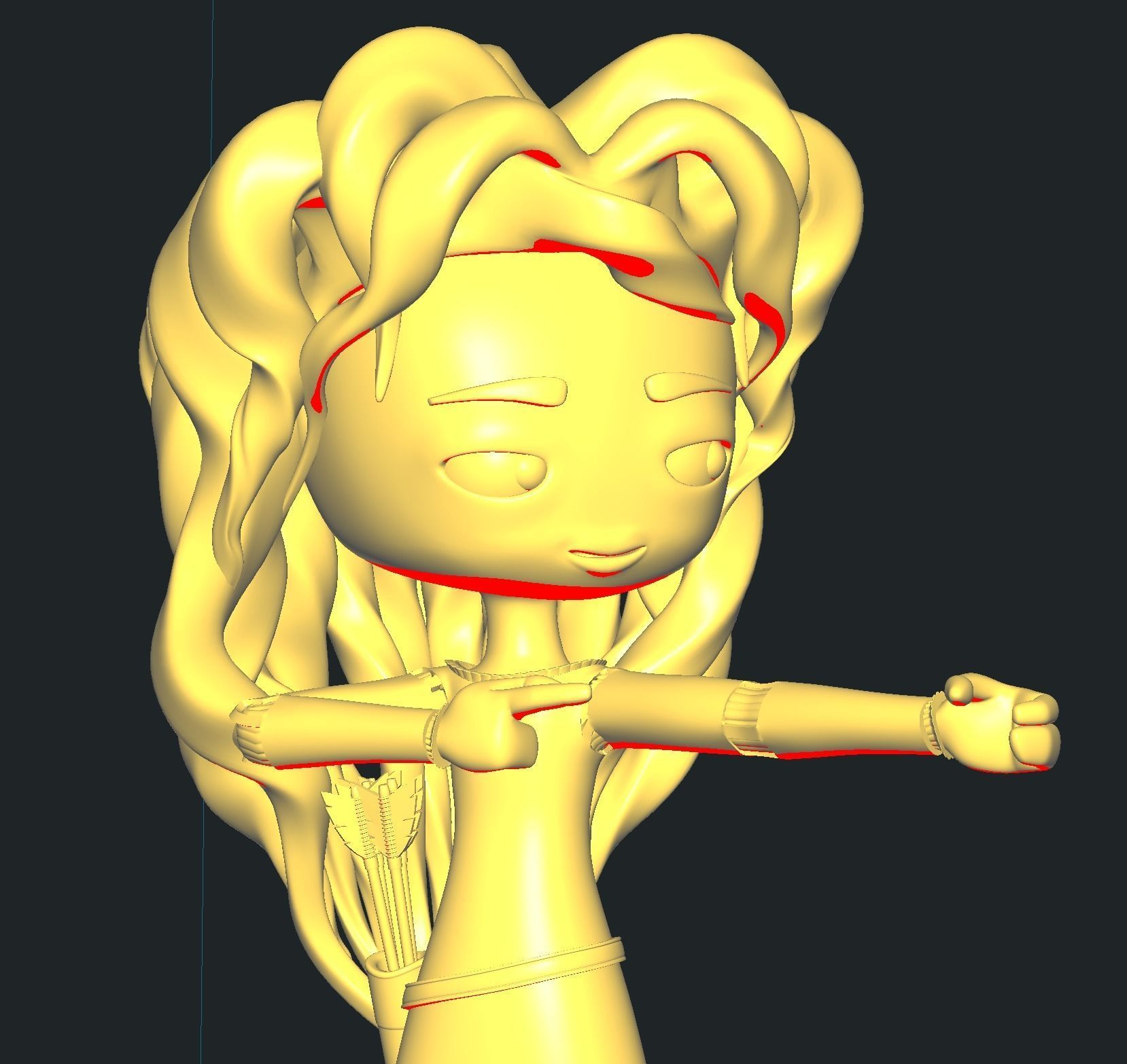 Merida girl in dress 3D print model_3