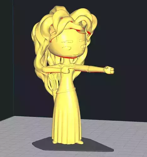 Merida girl in dress 3D print model