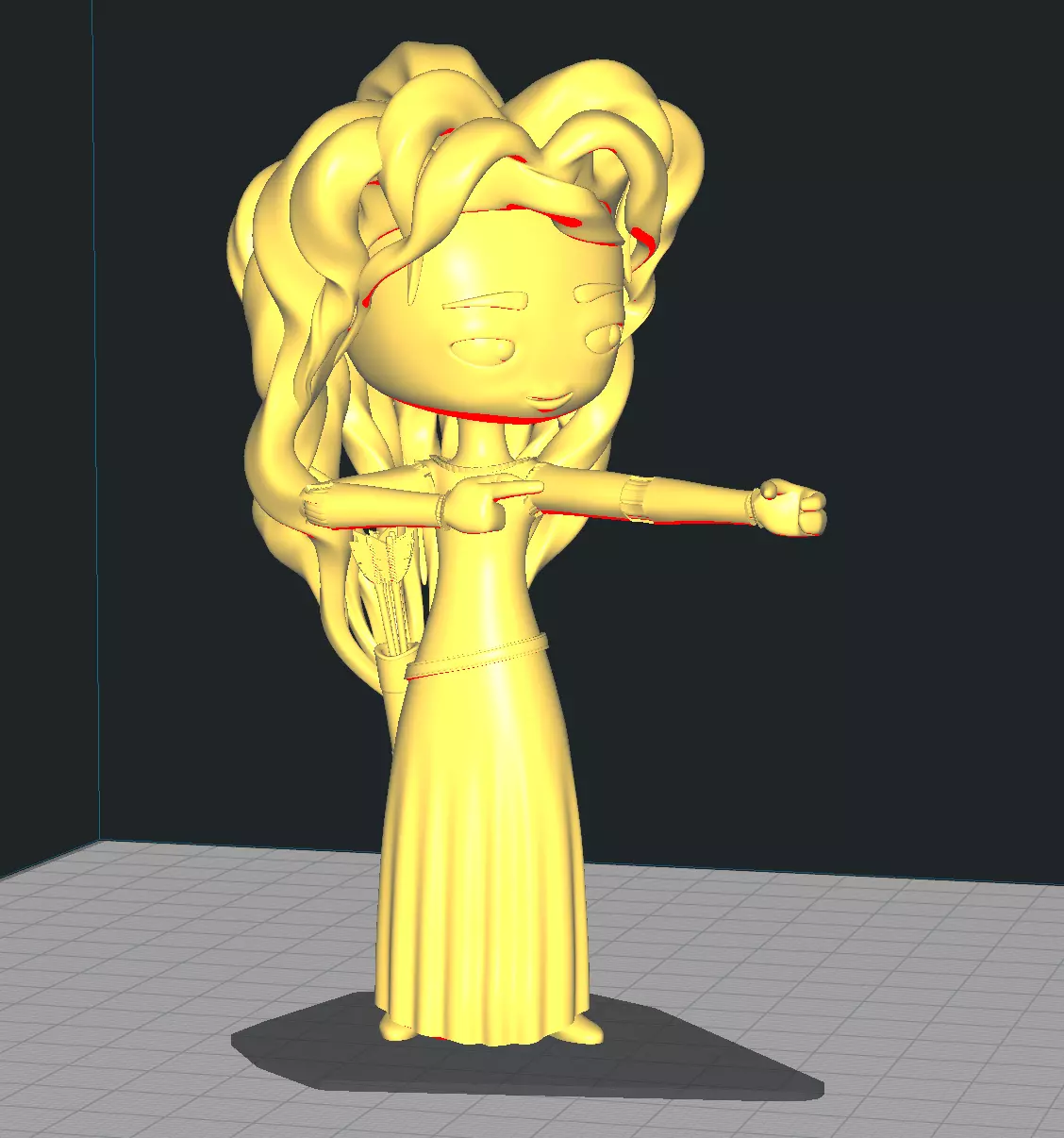 Merida girl in dress 3D print model_0