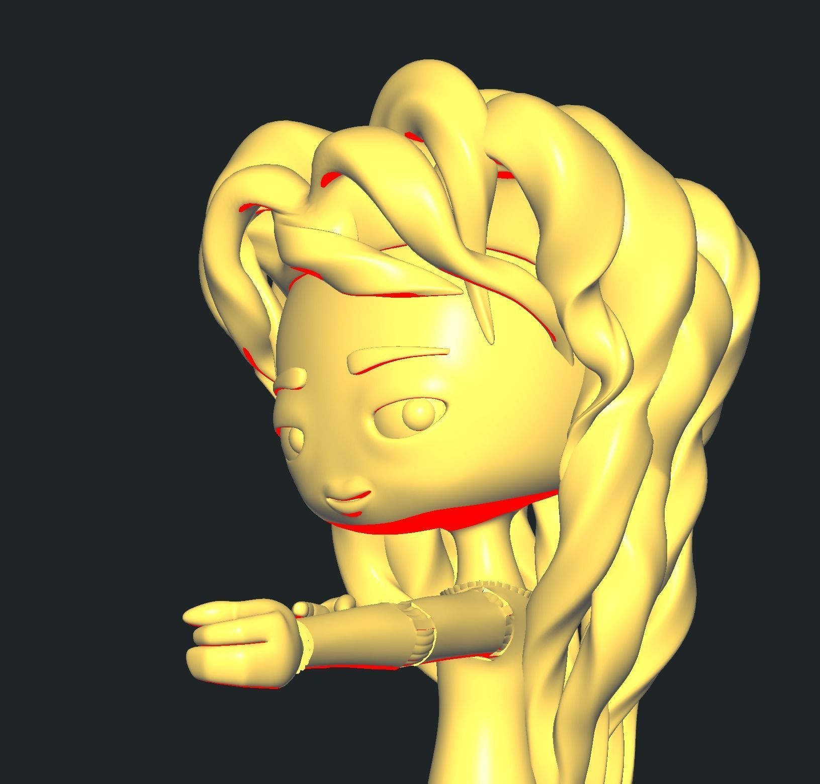 Merida girl in dress 3D print model_2