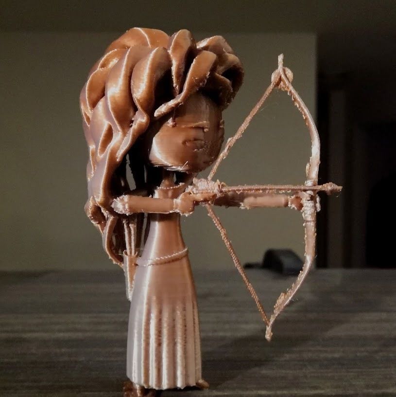 Merida girl in dress 3D print model_7