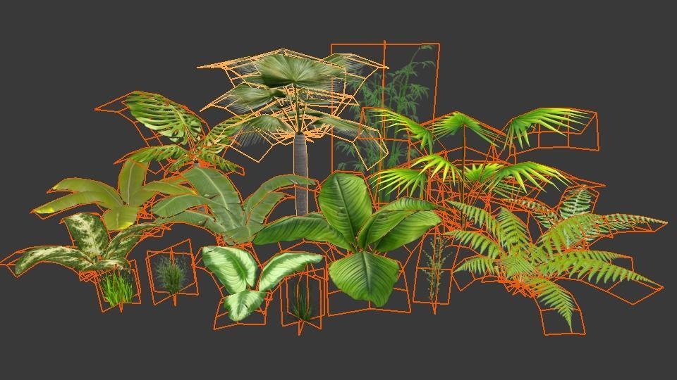 Tropical vegetation pack Low-poly 3D model_18