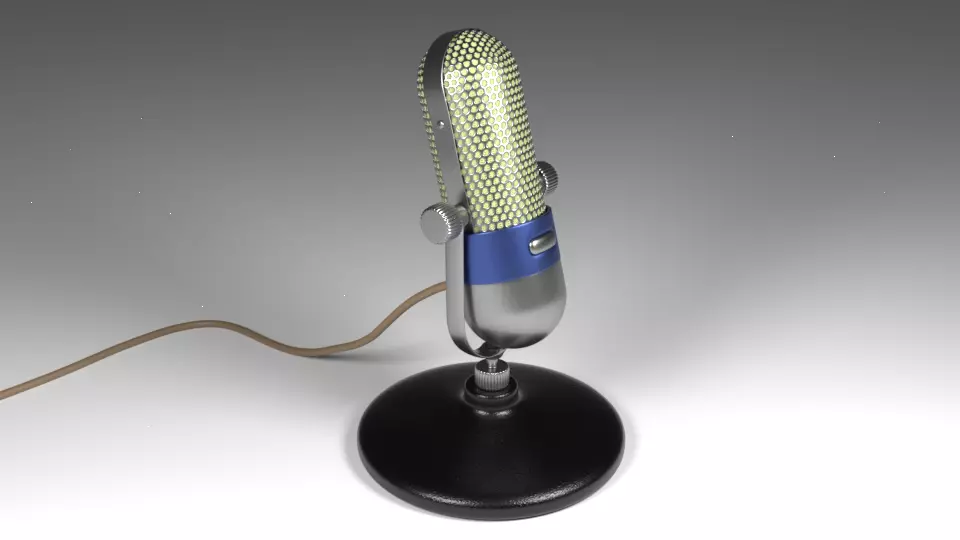 Vintage Microphone 3D model_0