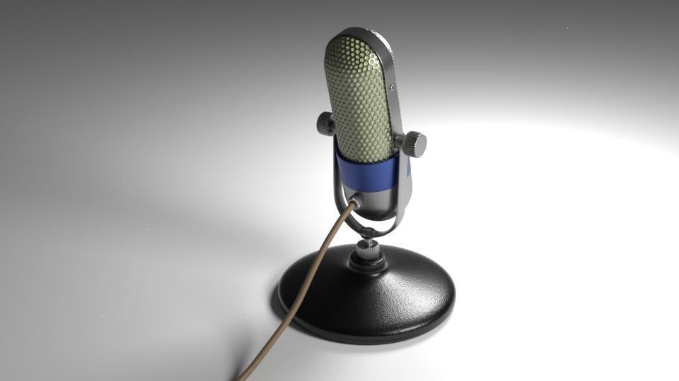 Vintage Microphone 3D model_1