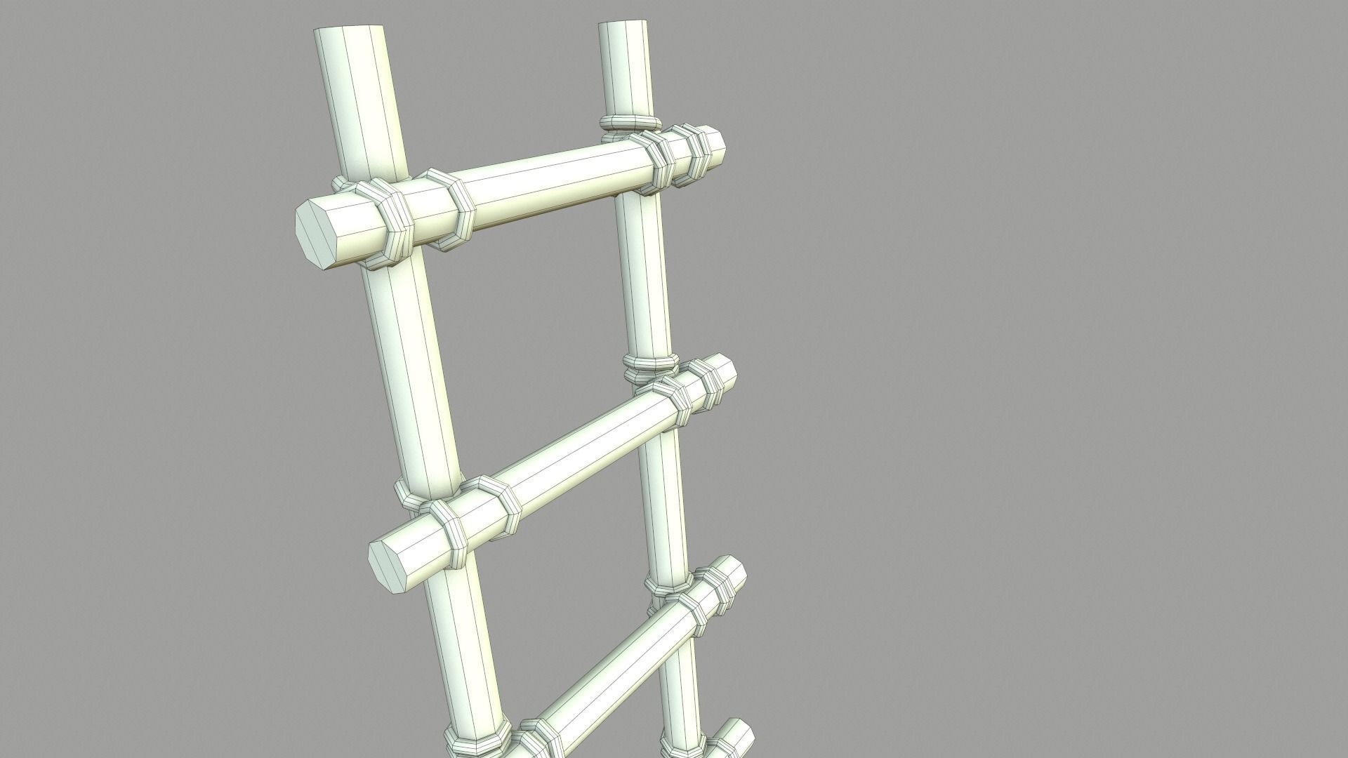 Modular Wooden Scaffold PBR Low-poly 3D model_19