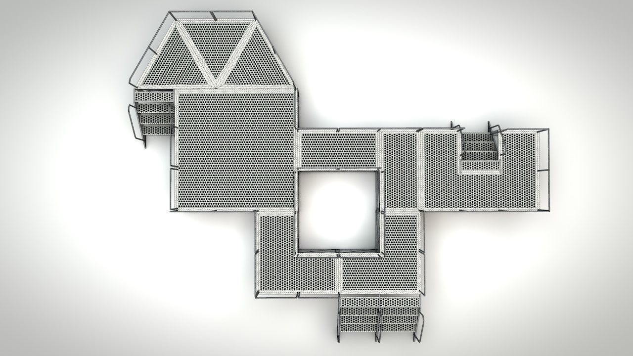 Galvanized Metal Stages Low-poly 3D model_18