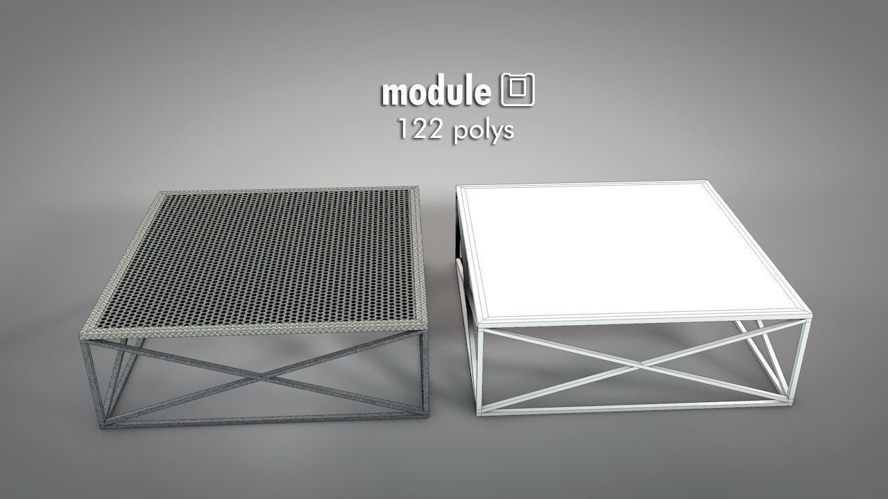 Galvanized Metal Stages Low-poly 3D model_10