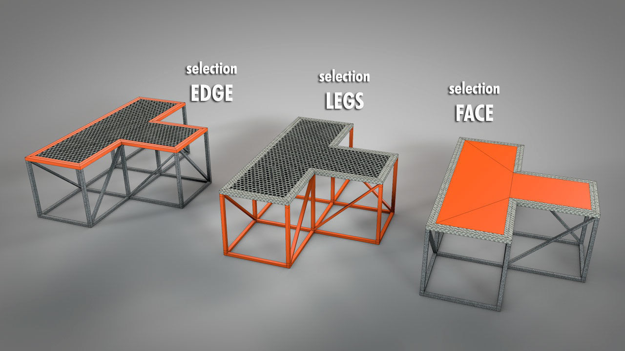 Galvanized Metal Stages Low-poly 3D model_16
