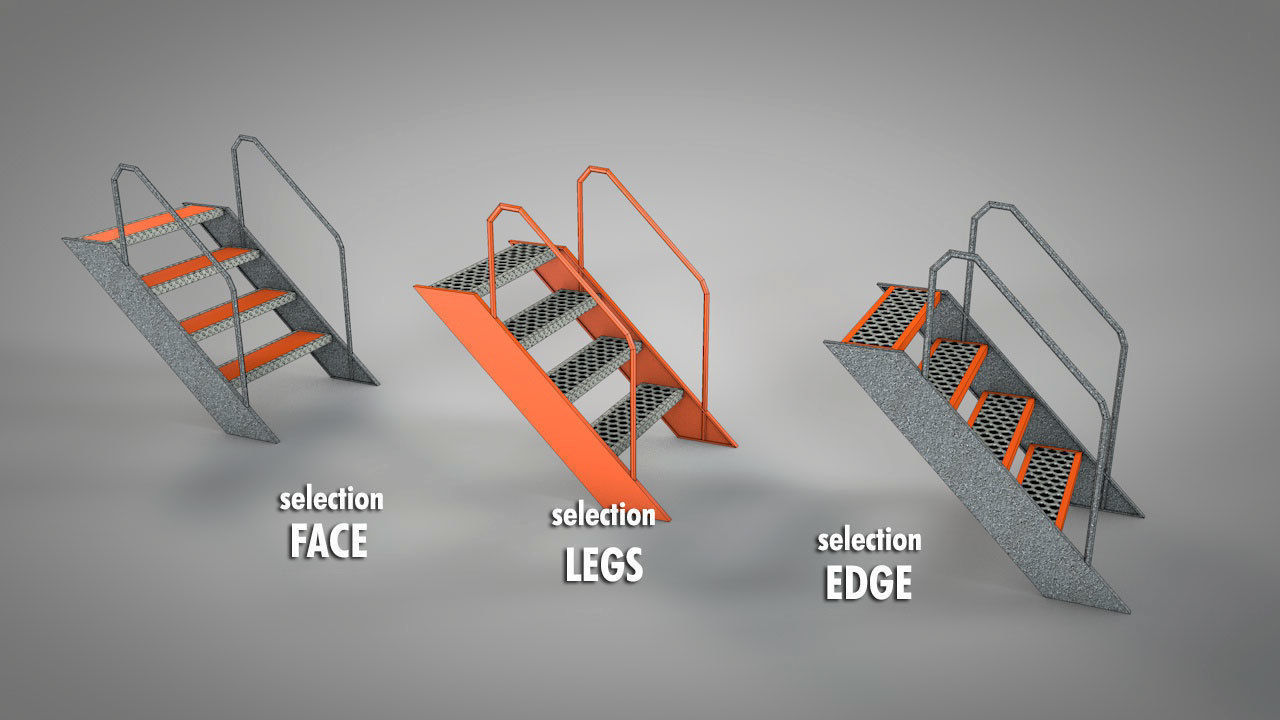 Galvanized Metal Stages Low-poly 3D model_17