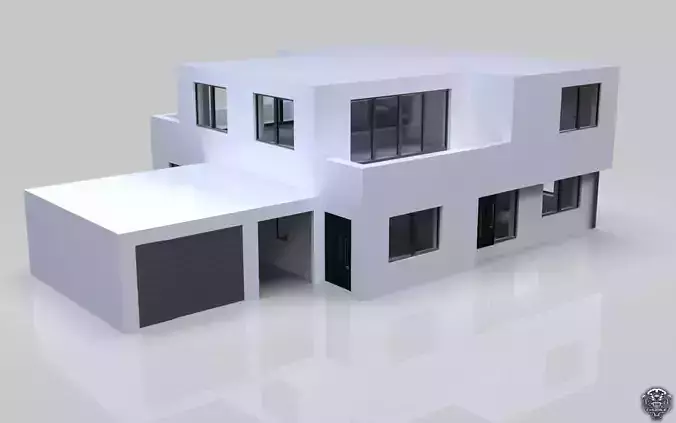 Modern Building House Low-poly 3D model