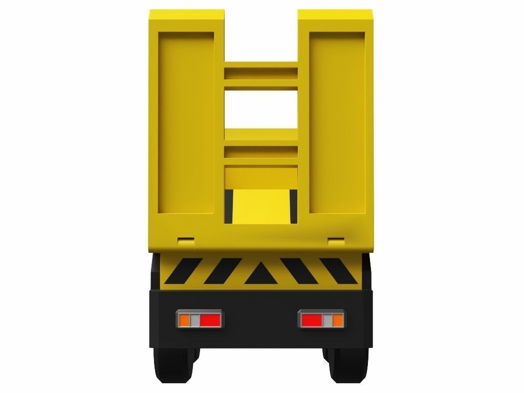 Toy Flatbed Semi Trailer 3D model_3