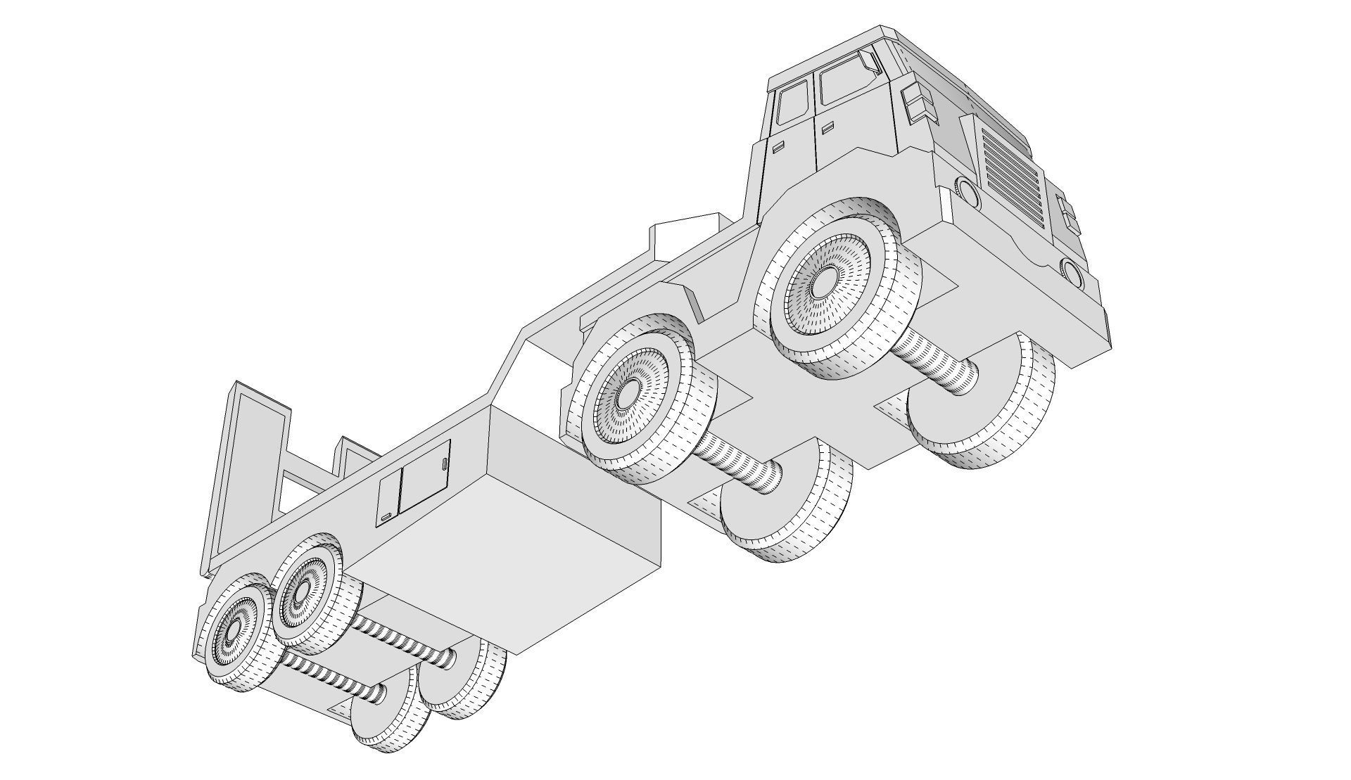 Toy Flatbed Semi Trailer 3D model_18