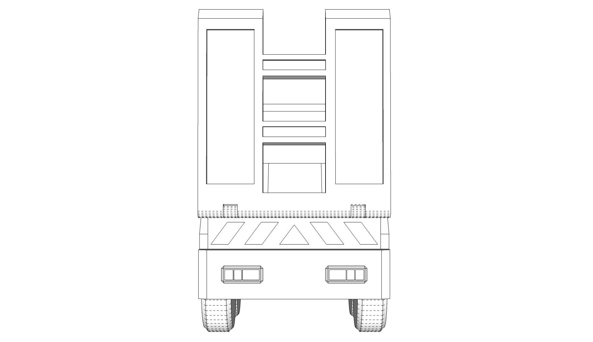 Toy Flatbed Semi Trailer 3D model_16