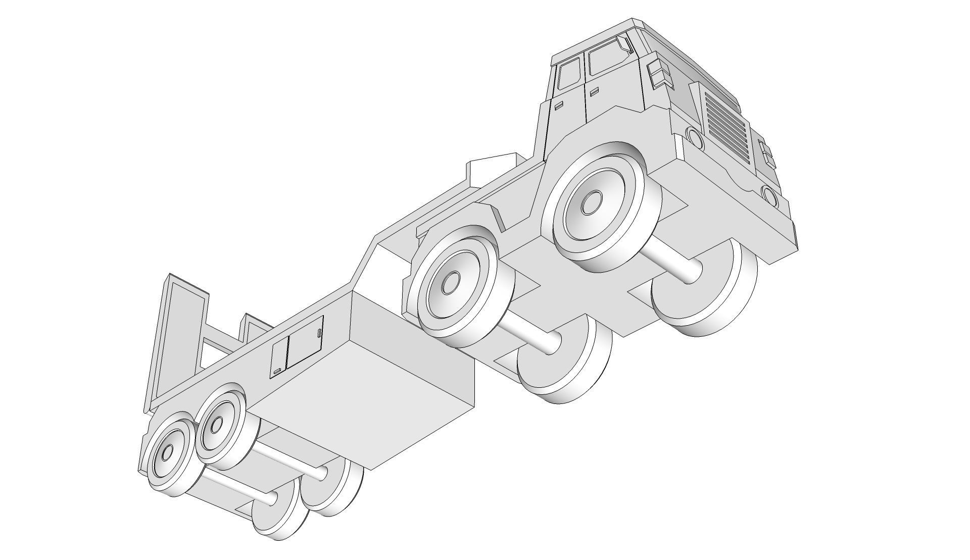 Toy Flatbed Semi Trailer 3D model_17