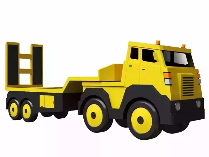 Toy Flatbed Semi Trailer 3D model