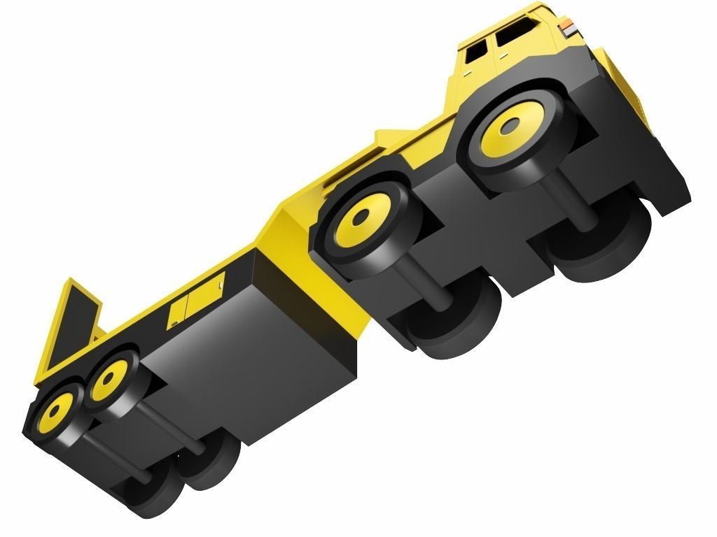 Toy Flatbed Semi Trailer 3D model_10