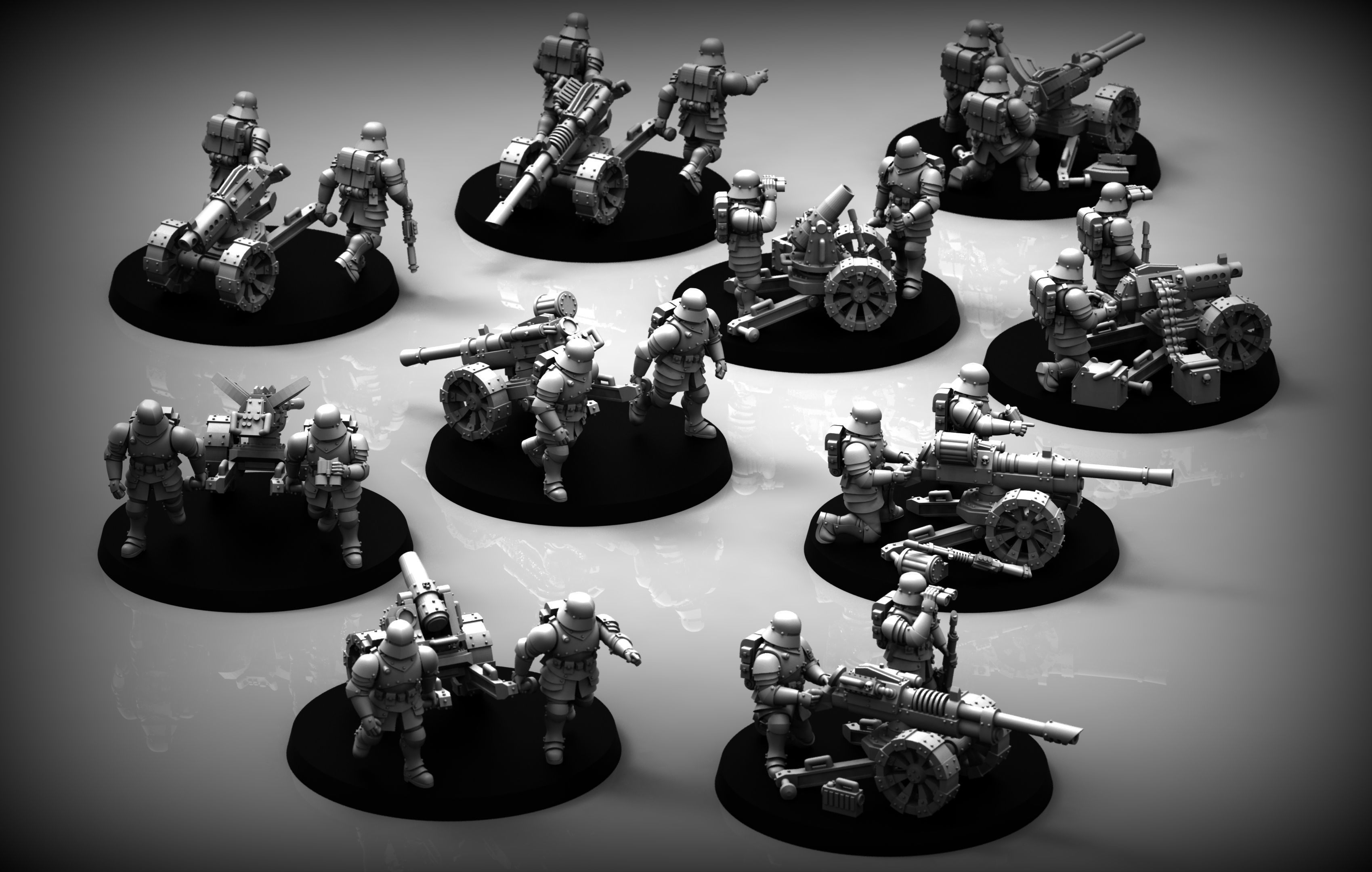 Feudal guard Heavy Weapons teams 3D print model_1