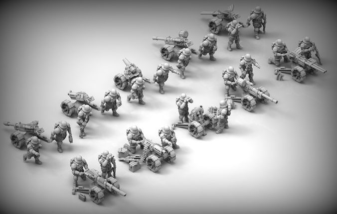 Feudal guard Heavy Weapons teams 3D print model