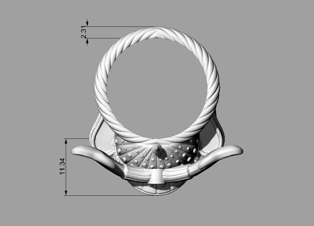 Ring Samurai mask 3D print model_9