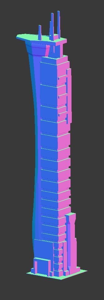 Iso Tower07 Low-poly 3D model_4