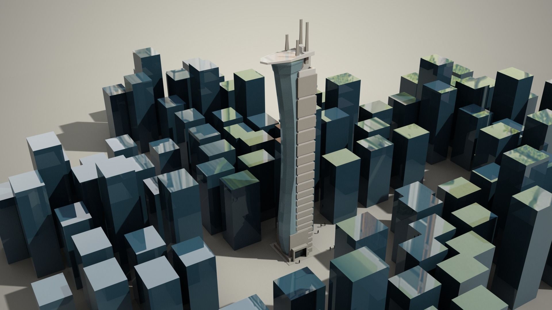 Iso Tower07 Low-poly 3D model_3