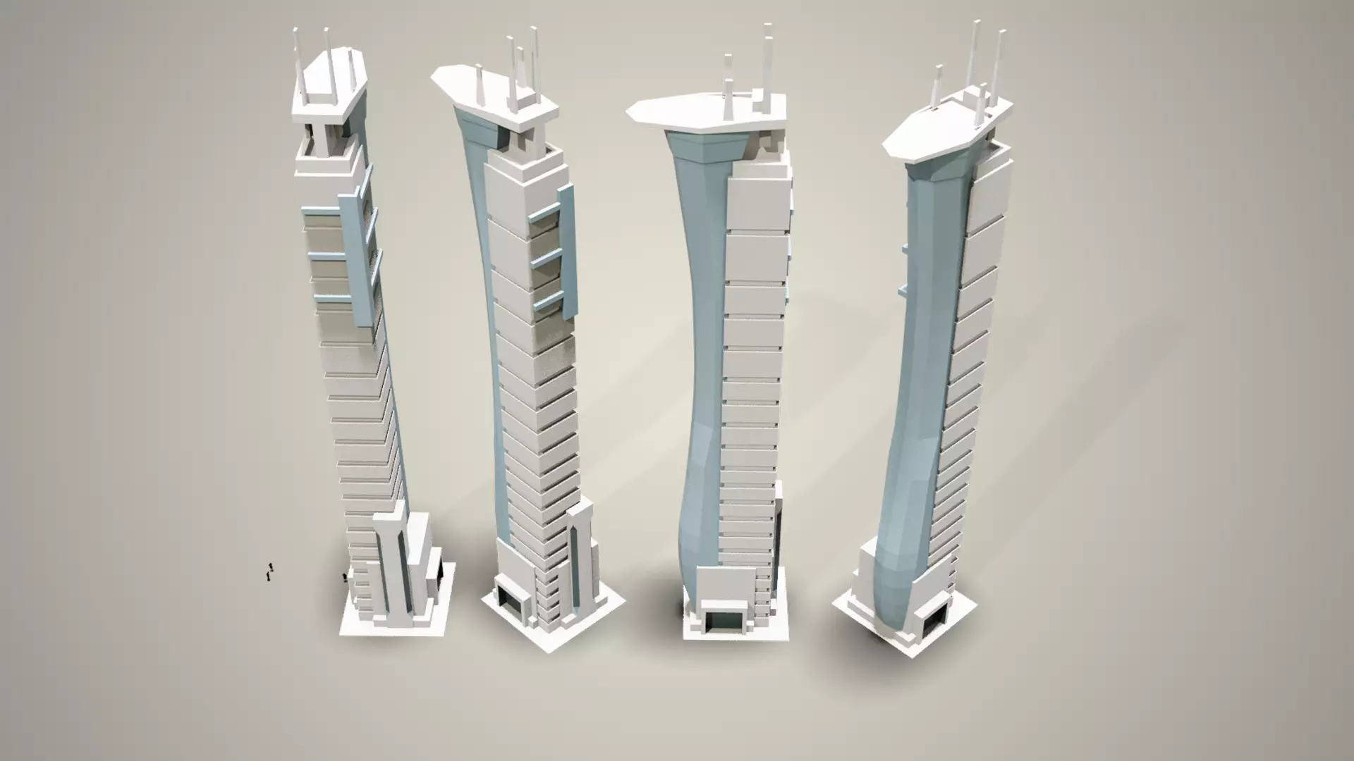 Iso Tower07 Low-poly 3D model_0