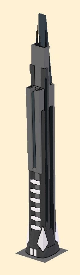 Iso Tower08 Low-poly 3D model_4