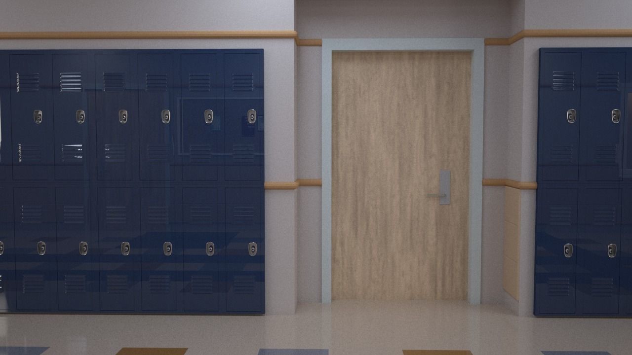 School Corridor - UE4 3D model_1