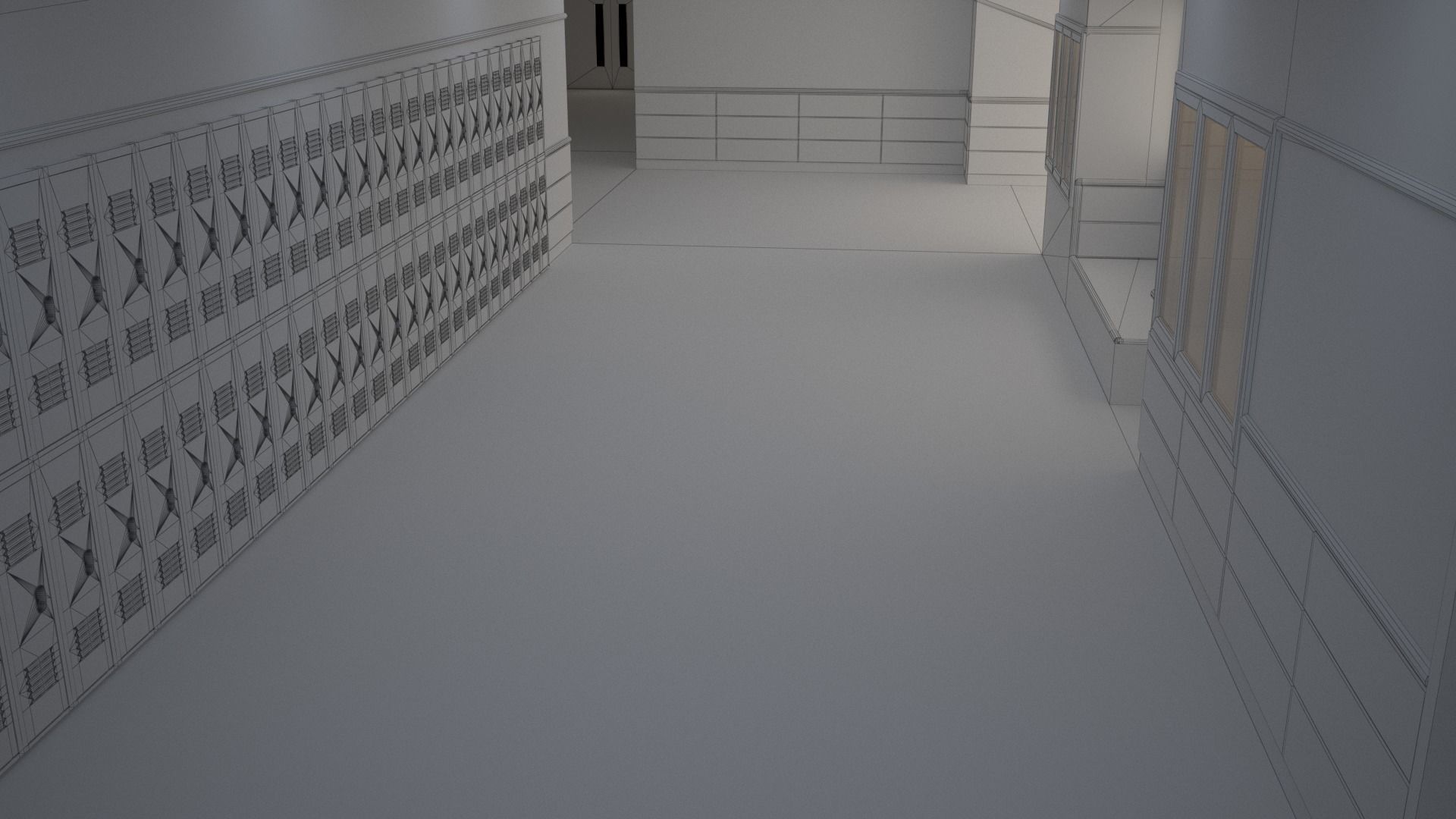School Corridor - UE4 3D model_6