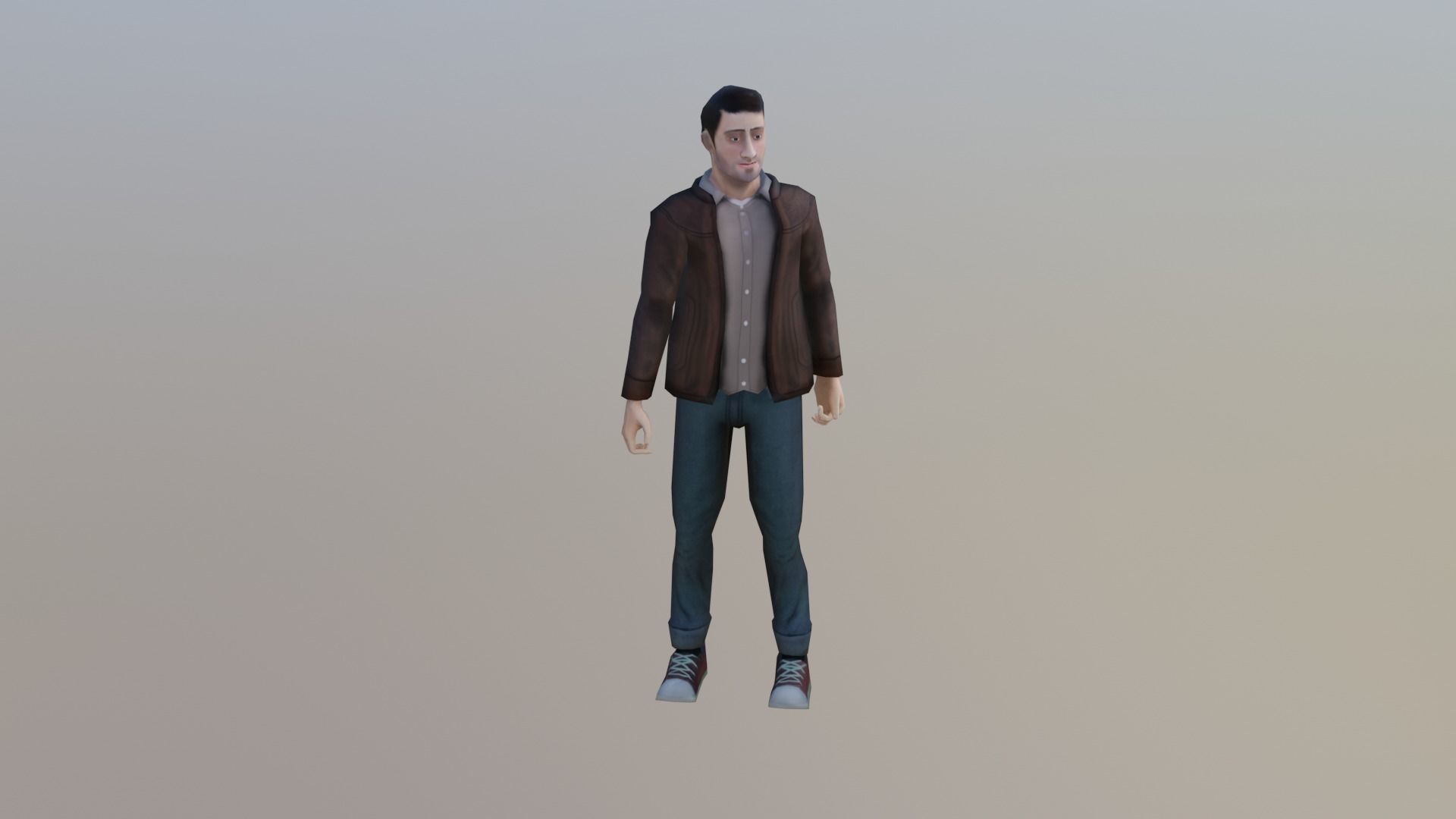 Casual Male Free low-poly 3D model_8