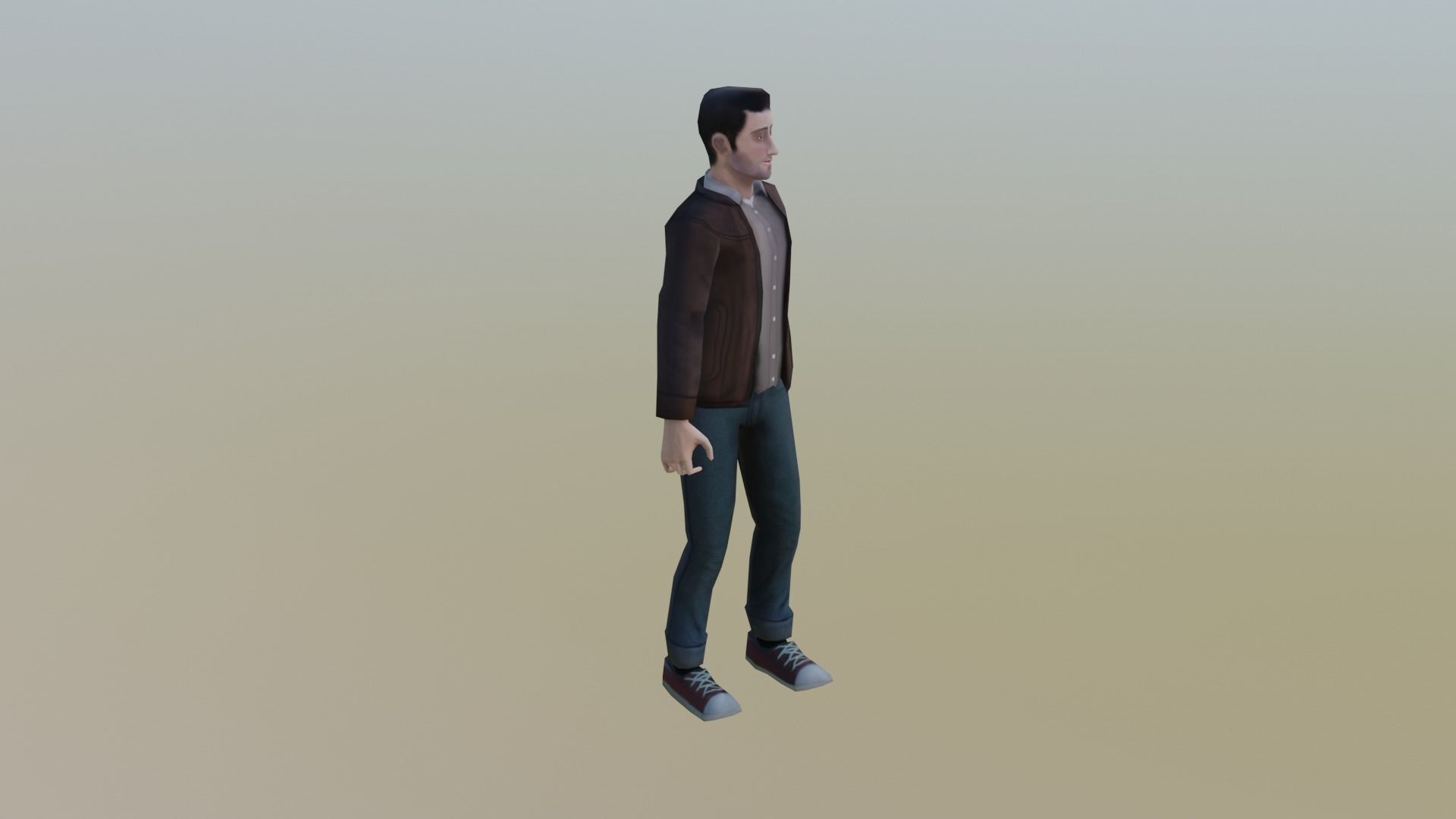 Casual Male Free low-poly 3D model_7