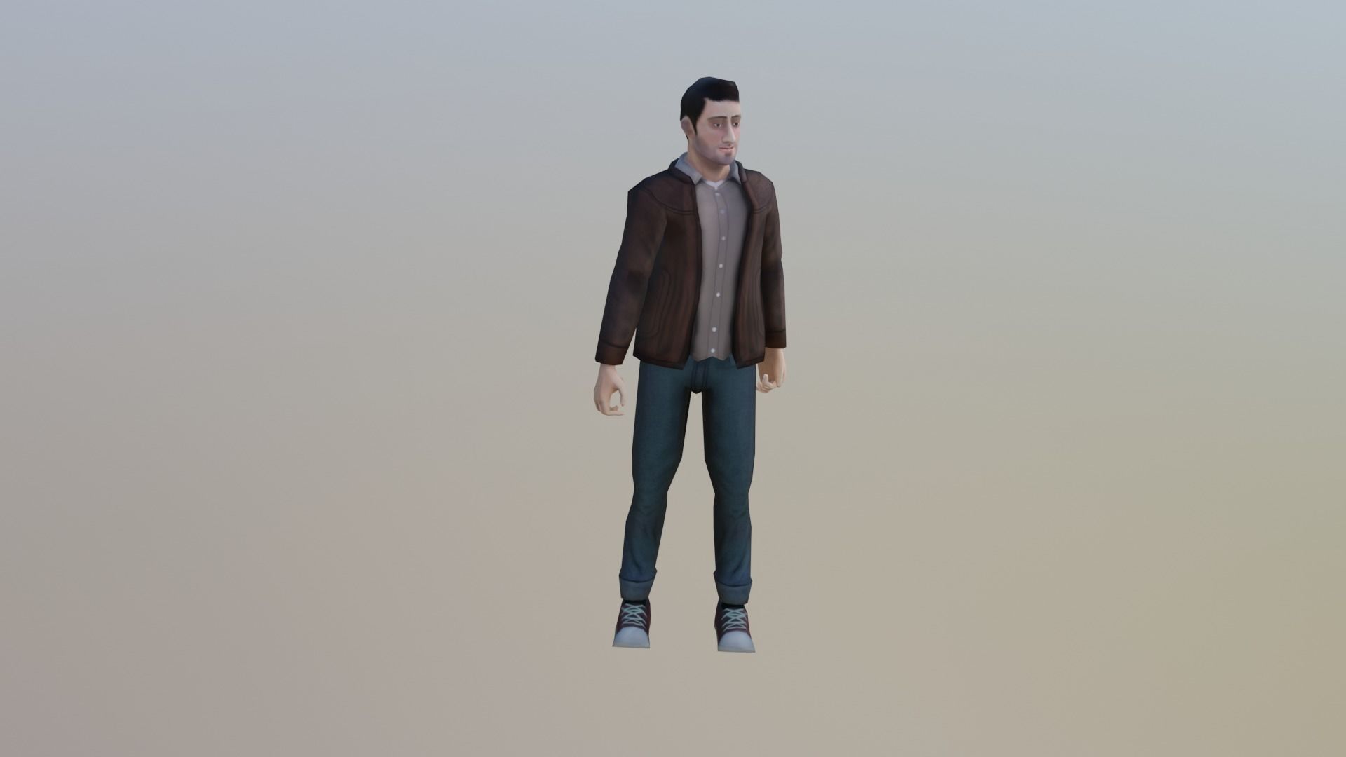 Casual Male Free low-poly 3D model_9