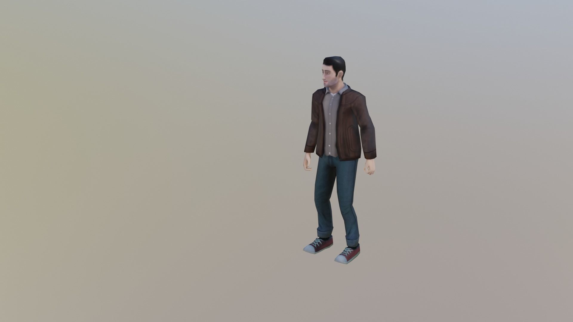 Casual Male Free low-poly 3D model_2