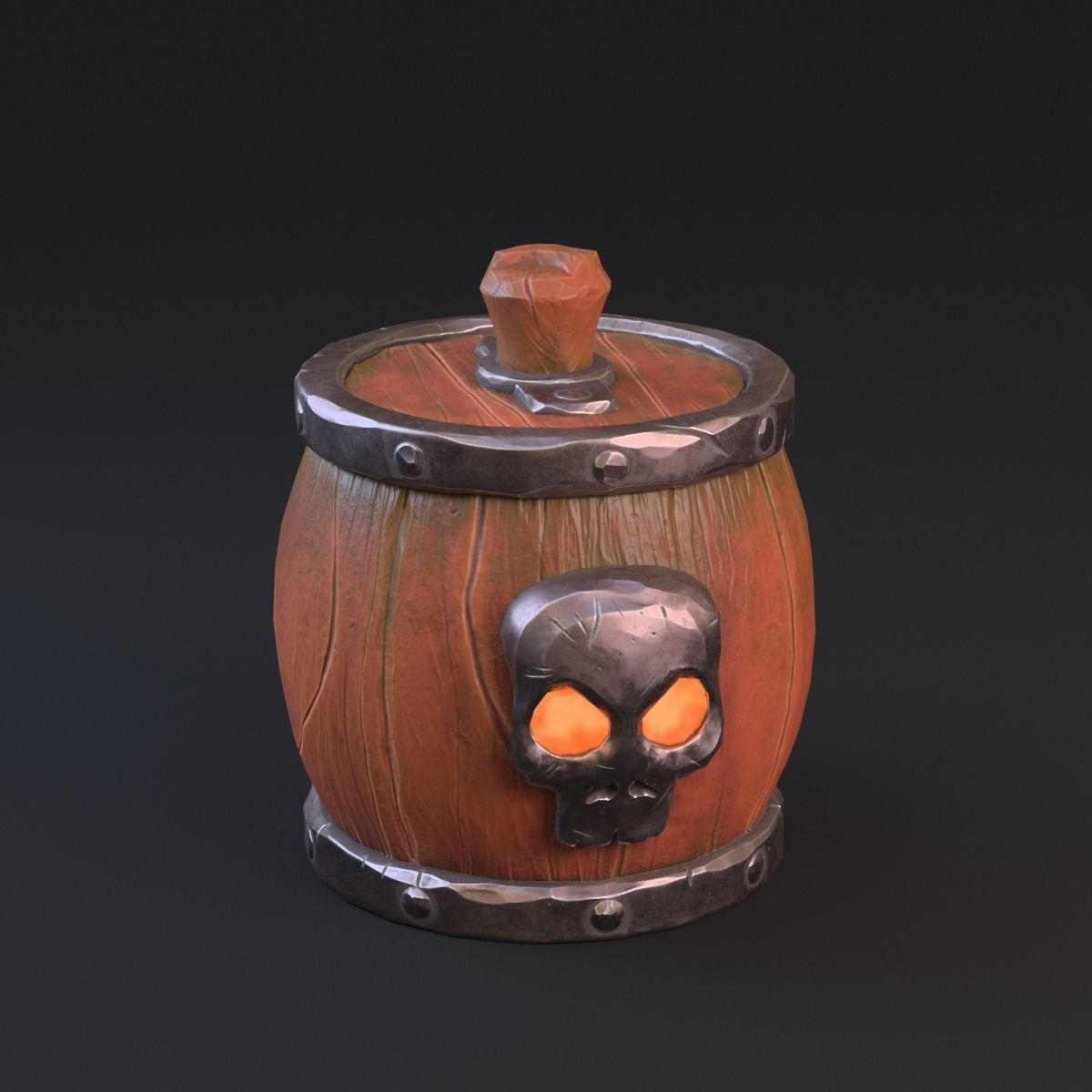 Skull Barrel 3D model_3