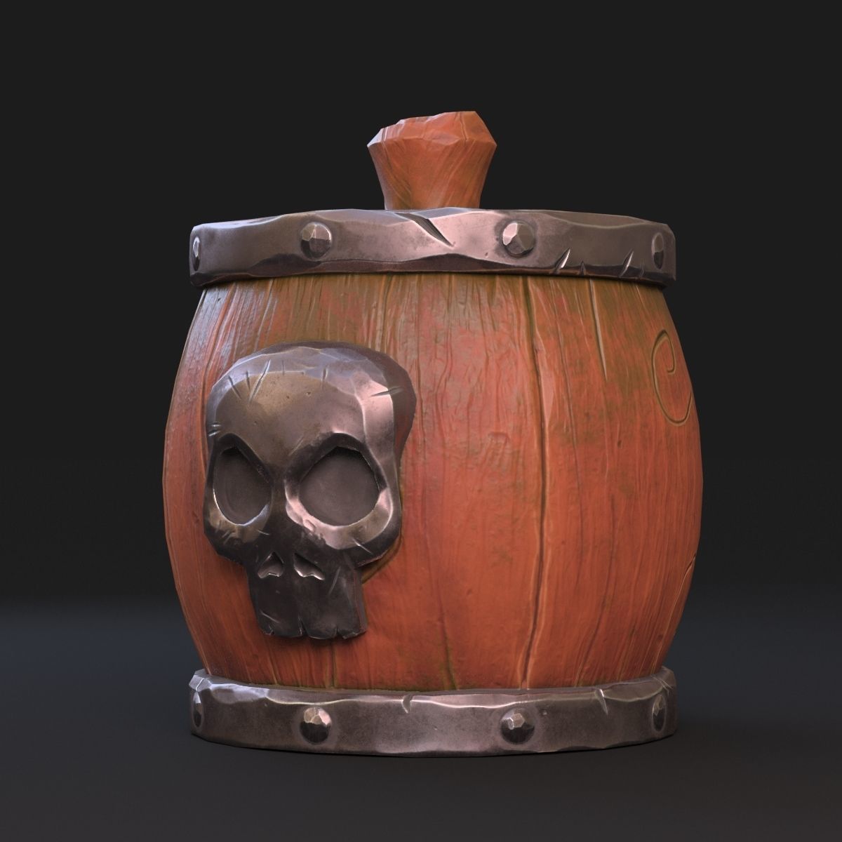 Skull Barrel 3D model_9